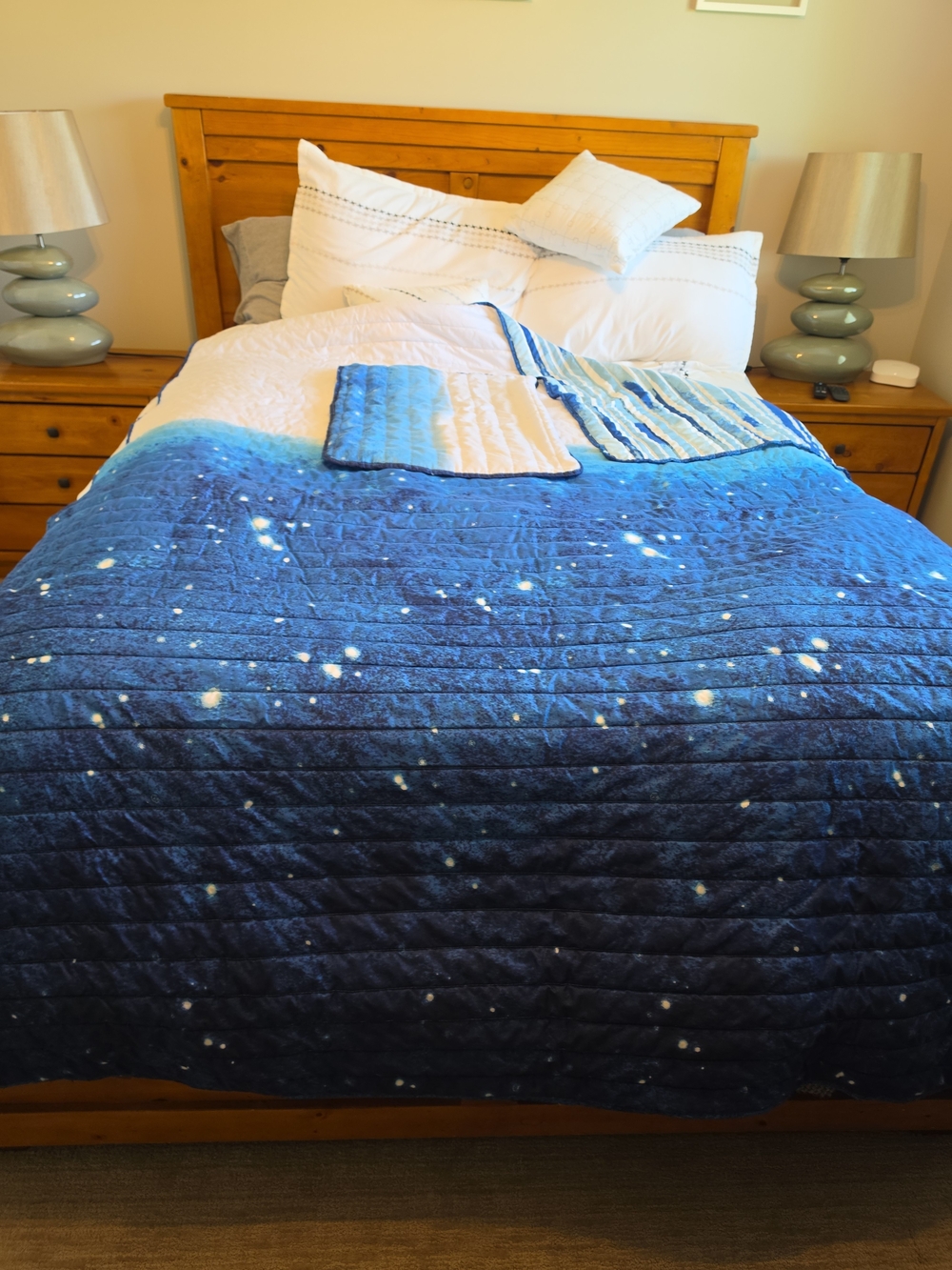 Ombre Starry Blue Quilted Comforter - Blue